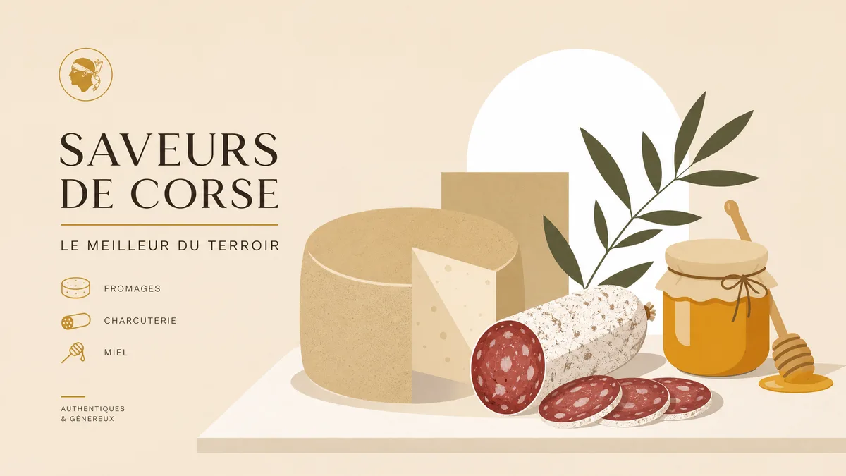 Marché de village corse : fromages artisanaux et spécialités du terroir