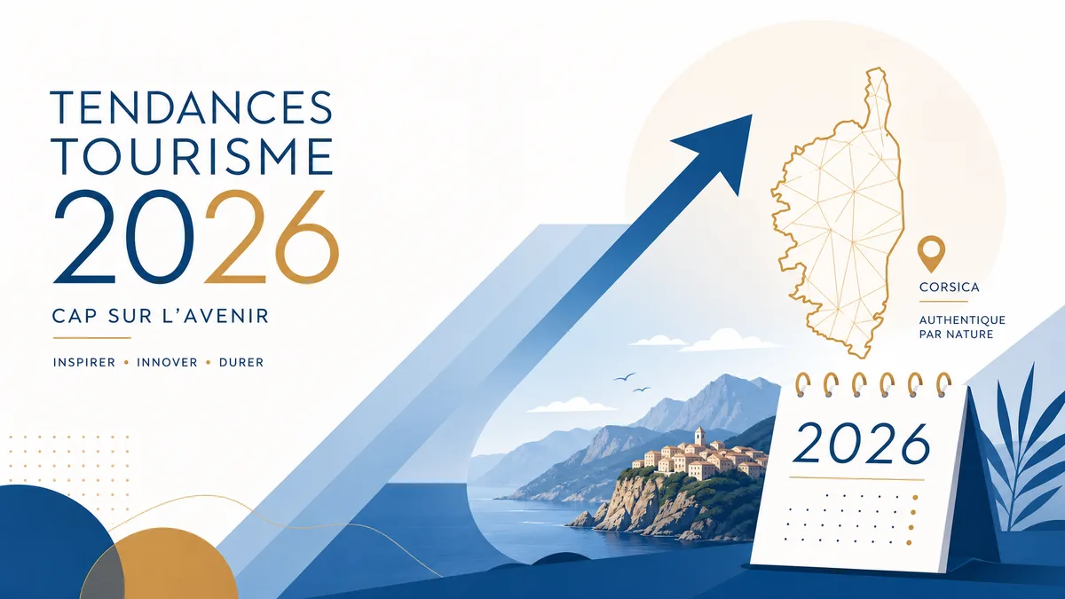 Au petit matin, des randonneurs longent les sentiers côtiers de la Corse, profitant de la lumière douce et des paysages sauvages.