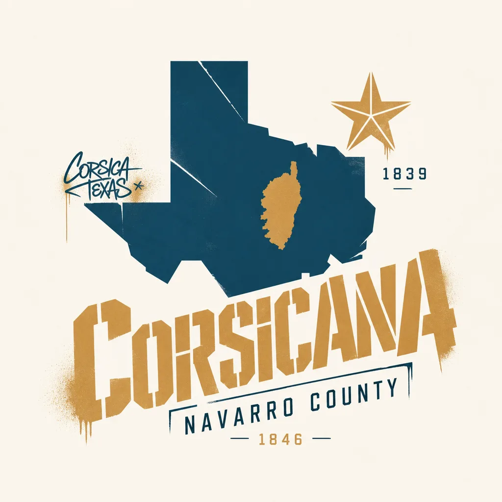 Corsicana, chef-lieu du comté de Navarro au Texas, baptisée en hommage à la Corse